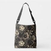 Sepia Tone  bloemenprint Crossbody Tas (Voorkant)