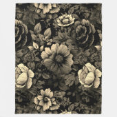 Sepia Tone  bloemenprint Fleece Deken (Voorkant)