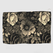 Sepia Tone bloemenprint Golfhanddoek (Horizontaal)