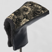 Sepia Tone  bloemenprint Golfheadcover (3/4 voorkant)