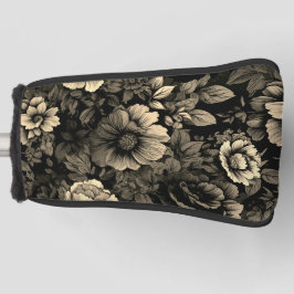 Sepia Tone bloemenprint Golfheadcover