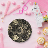 Sepia Tone  bloemenprint Papieren Bordje (Feest)