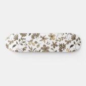 Sepia Tone bloemenprint Persoonlijk Skateboard (Horizontaal)