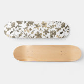 Sepia Tone bloemenprint Persoonlijk Skateboard (Horizontaal)