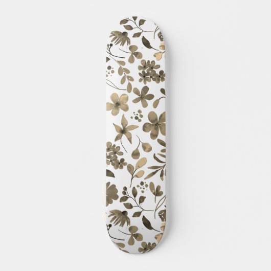 Sepia Tone bloemenprint Persoonlijk Skateboard (Voorkant)
