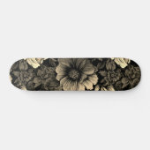 Sepia Tone bloemenprint Persoonlijk Skateboard (Horizontaal)