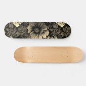 Sepia Tone bloemenprint Persoonlijk Skateboard (Horizontaal)
