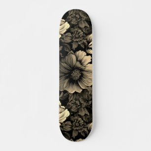 Sepia Tone  bloemenprint Persoonlijk Skateboard