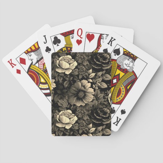 Sepia Tone  bloemenprint Pokerkaarten (Achterkant)