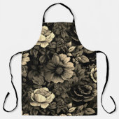 Sepia Tone  bloemenprint Schort (Voorkant)