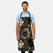 Sepia Tone  bloemenprint Schort (Gedragen)