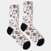 Sepia Tone bloemenprint Sokken (Rechts)