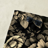 Sepia Tone  bloemenprint Strandlaken (In situ)