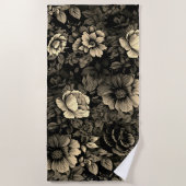 Sepia Tone  bloemenprint Strandlaken (Voorkant)