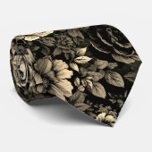 Sepia Tone bloemenprint Stropdas (Opgerold)
