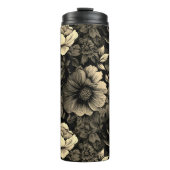 Sepia Tone  bloemenprint Thermosbeker (Voorkant)