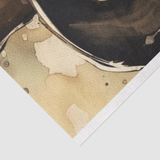 Sepia Tone Charmante Danser Decoupage Papier (Detail)