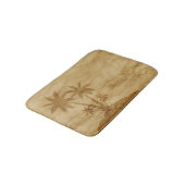 Sepia Tone Desert Island met Palm Trees Badmat (Gekanteld)