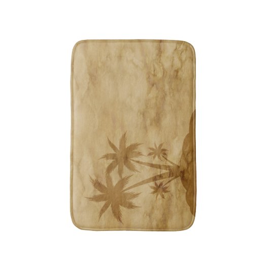 Sepia Tone Desert Island met Palm Trees Badmat (Voorkant Verticaal)