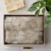 Sepia Tone Flowers en Rozen op hout Tissuepapier (Geschenk)