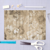 Sepia Tone Flowers en Rozen op hout Tissuepapier (Craft)