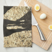 Sepia Tone Foto van bruin paard met bloemen Theedoek (Quarter Fold)