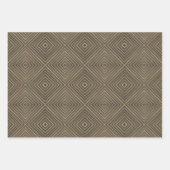 Sepia Tone Hypnotic Diamond Modern Pop Art Inpakpapier Vel (Voorkant 3)