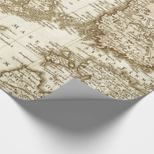 Sepia Tone Map of Scandinavian Countries Gift Wrap Cadeaupapier (Hoek)