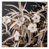 Sepia Tone Mexican Petunias Tegeltje (Voorkant)