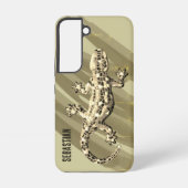 Sepia Tone Mosaic Gecko Sjabloon Naam Samsung Galaxy Hoesje (Achterkant)