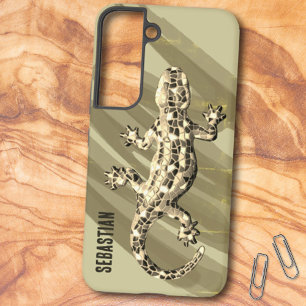 Sepia Tone Mosaic Gecko Sjabloon Naam Samsung Galaxy Hoesje