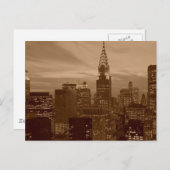 Sepia Tone New York City Briefkaart (Voorkant / Achterkant)