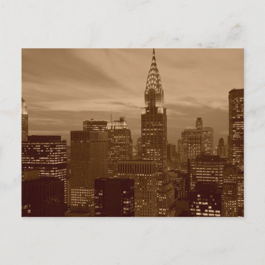 Sepia Tone New York City Briefkaart (Voorkant)