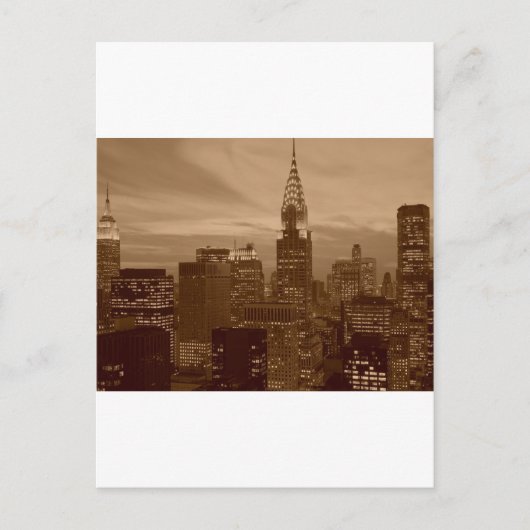 Sepia Tone New York City Briefkaart (Voorkant)
