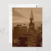 Sepia Tone New York City Briefkaart (Voorkant / Achterkant)
