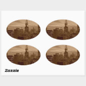 Sepia Tone New York City Ovale Sticker (Vel)