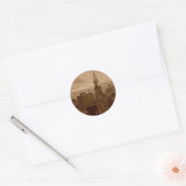 Sepia Tone New York City Ronde Sticker (Envelop)