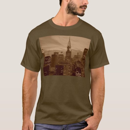 Sepia Tone New York City T-shirt (Voorkant)