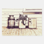  Sepia Tone Rustic Country Jugs Inpakpapier Vel (Voorkant 3)