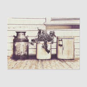 Sepia Tone Rustic Country Jugs Tissuepapier