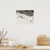 Sepia tone skisprater, Fun on the piste Poster (Keuken)