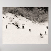 Sepia tone skisprater, Fun on the piste Poster (Voorkant)
