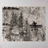 Sepia tone skisprint, boven de bomen poster (Voorkant)