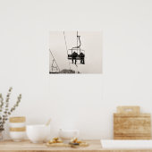 Sepia tone skisprint, die bovenaan wordt geplaatst poster (Keuken)