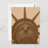  Sepia Tone Statue of Liberty Briefkaart (Voorkant / Achterkant)
