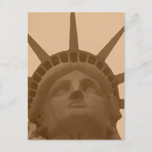  Sepia Tone Statue of Liberty Briefkaart