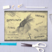Sepia Tone Sunflower Ephemera Textuur Tissuepapier (Craft)