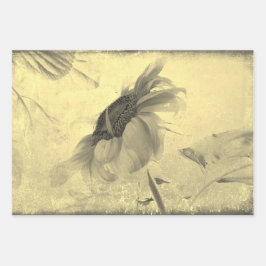  Sepia Tone Sunflower Grunge Textuur Inpakpapier Vel