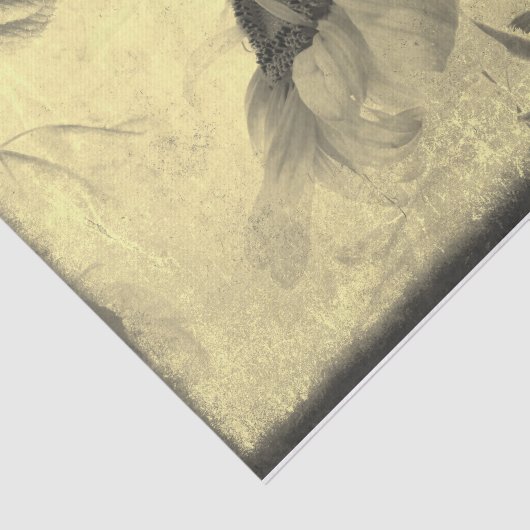  Sepia Tone Sunflower Grunge Textuur Tissuepapier (Detail)