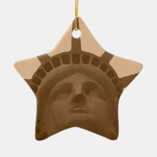  Sepia Tone Vrijheidsbeeld Keramisch Ornament (Voorkant)